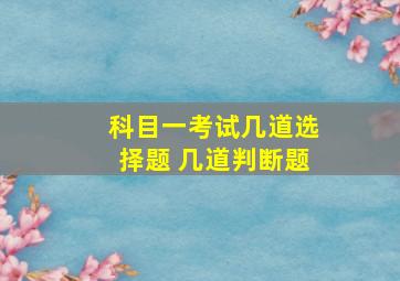 科目一考试几道选择题 几道判断题